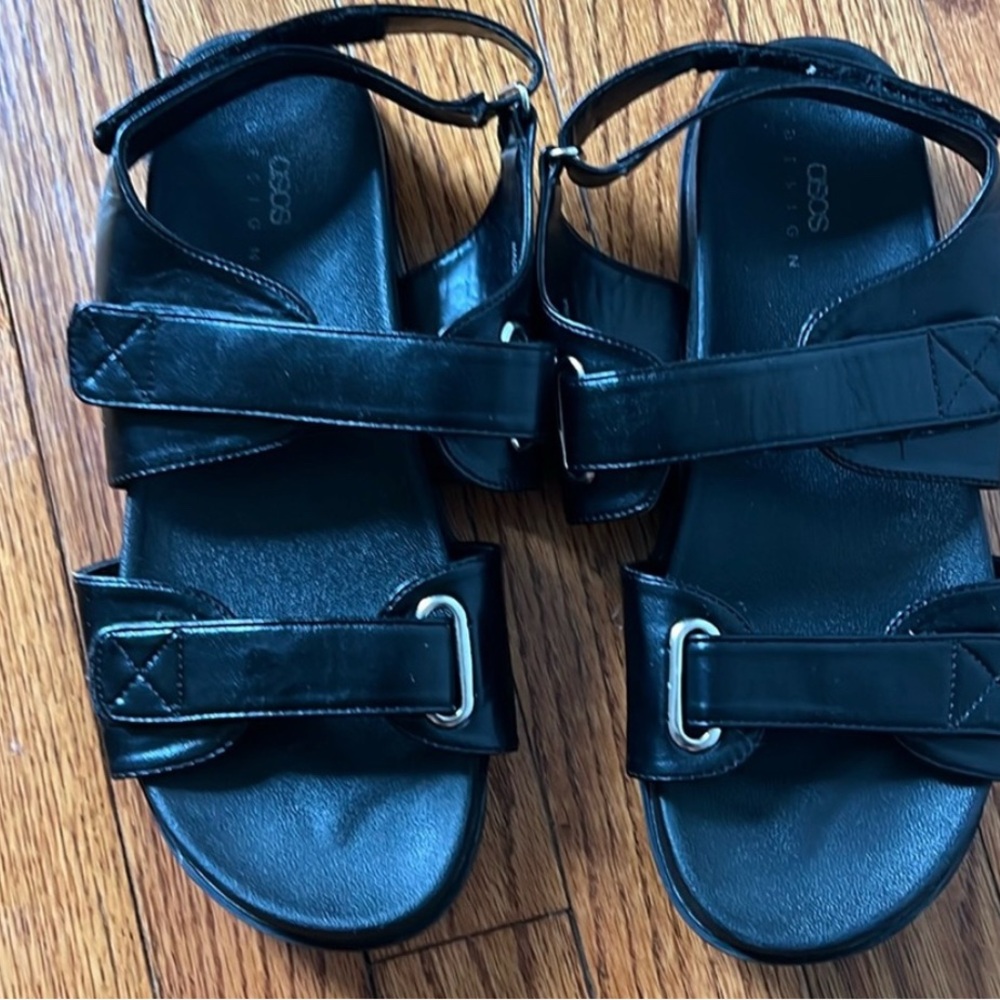 ASOS Black Strappy Buckle Sandals